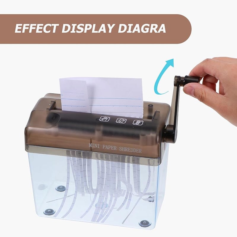 Cabilock Manual Paper Shredder Mini Desktop Hand Shredder For A4 Documents Office Bills Black - Image 4